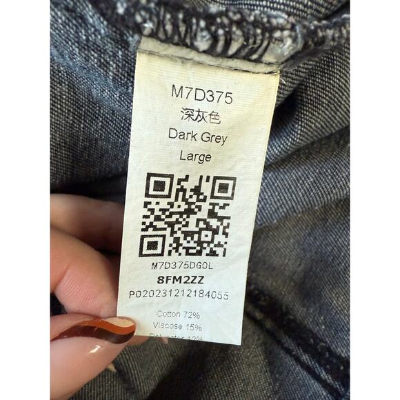 Dark gray wash vintage inspired sleeveless chore jacket women’s plus size 2X - Picture 8 of 10